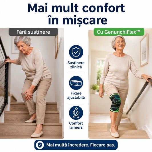 GenunchiFlex - Genunchieră Ajustabilă cu Bretele pentru Susținere și Compresie