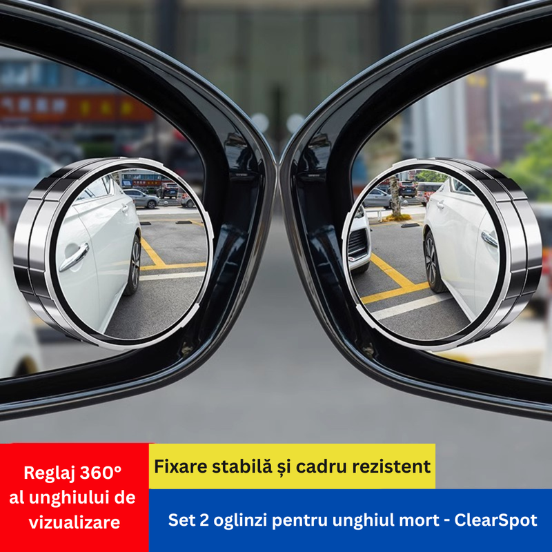 Oglindă Auto Unghi Mort 360° - ClearView Set 2 Bucăți