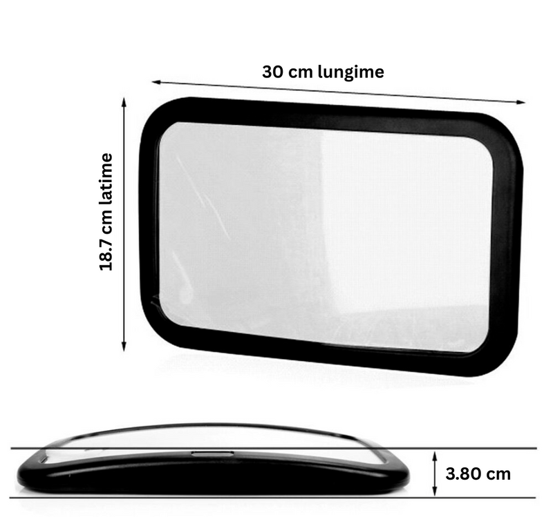 Oglindă Auto Supraveghere Bebelus 360°, Fixare Tetieră, Anti-spargere BabyView