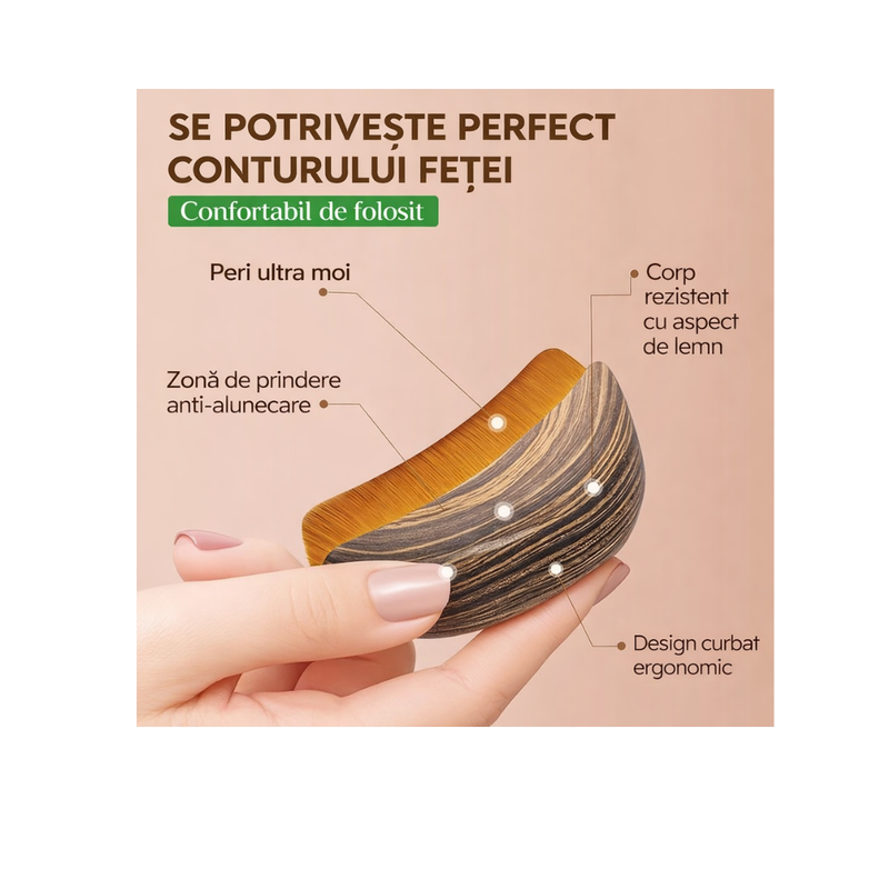 Perie Extra Soft pentru Contur Facial, Maxilar și Bărbie - FaceSculpt