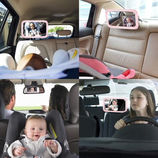 Oglindă Auto Supraveghere Bebelus 360°, Fixare Tetieră, Anti-spargere BabyView