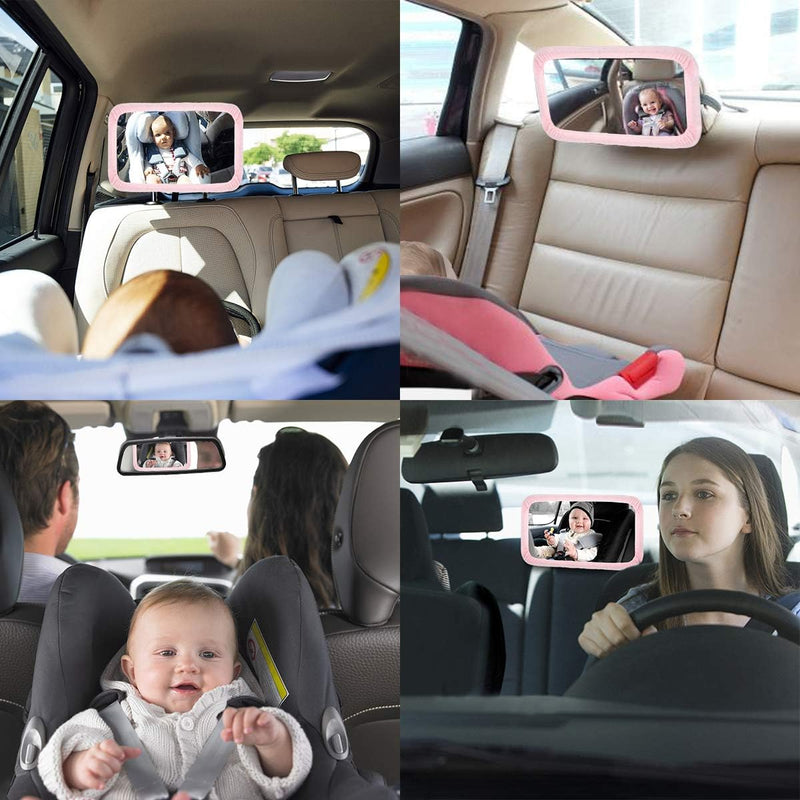 Oglindă Auto Supraveghere Bebelus 360°, Fixare Tetieră, Anti-spargere BabyView