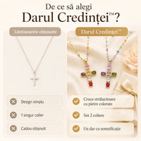 Set 2 Coliere cu Cruce Strălucitoare - Darul Credinței™