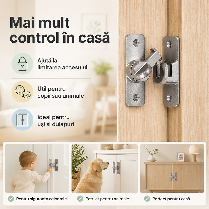 Set Încuietori Rotative pentru Uși și Ferestre - ZăvorFix™