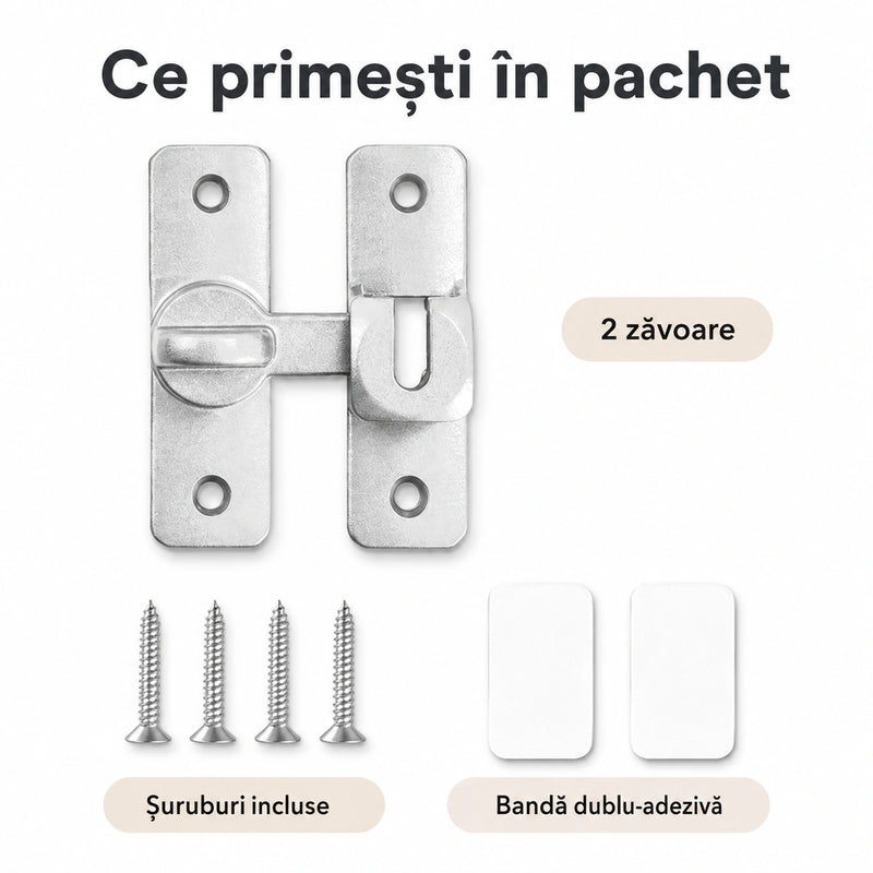 Set Încuietori Rotative pentru Uși și Ferestre - ZăvorFix™