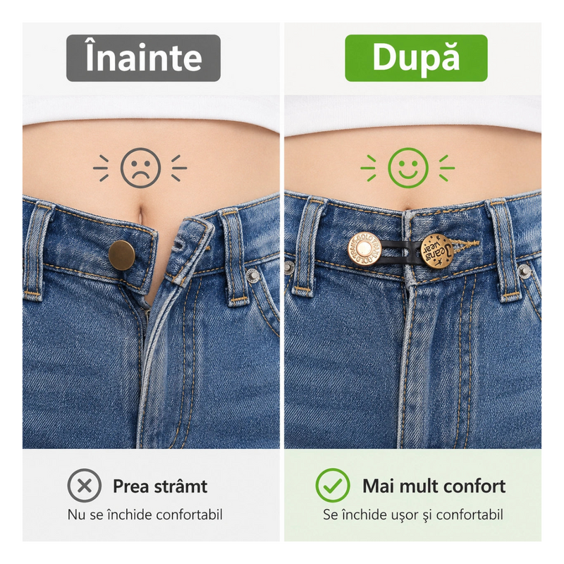Set Extensii Flexibile din Silicon pentru Blugi și Pantaloni - TalieFlex™