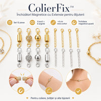 Set 12 Închizători Magnetice cu Extensie pentru Coliere și Brățări - ColierFix