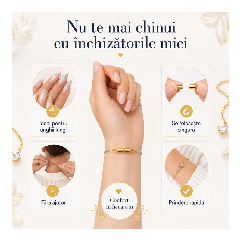 Set 12 Închizători Magnetice cu Extensie pentru Coliere și Brățări - ColierFix