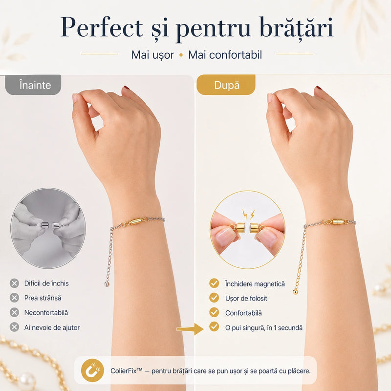 Set 12 Închizători Magnetice cu Extensie pentru Coliere și Brățări - ColierFix