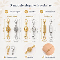Set 12 Închizători Magnetice cu Extensie pentru Coliere și Brățări - ColierFix