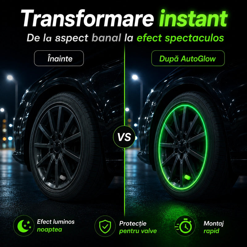 Set Capace Fosforescente pentru Valve Auto - AutoGlow