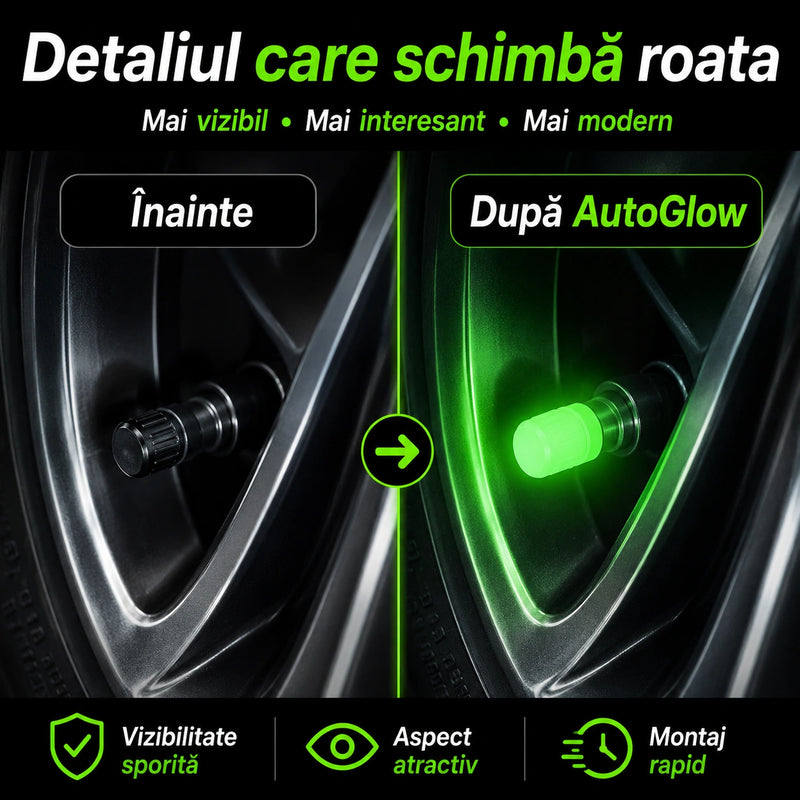 Set Capace Fosforescente pentru Valve Auto - AutoGlow