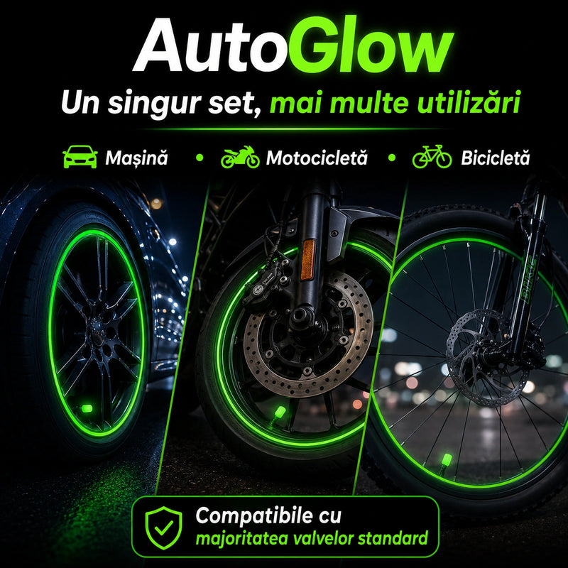 Set Capace Fosforescente pentru Valve Auto - AutoGlow