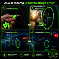 Set Capace Fosforescente pentru Valve Auto - AutoGlow