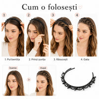 Bentiță cu 8 Cleme pentru Efect Împletit și Fixare Rapidă - ȘuvițăFix™