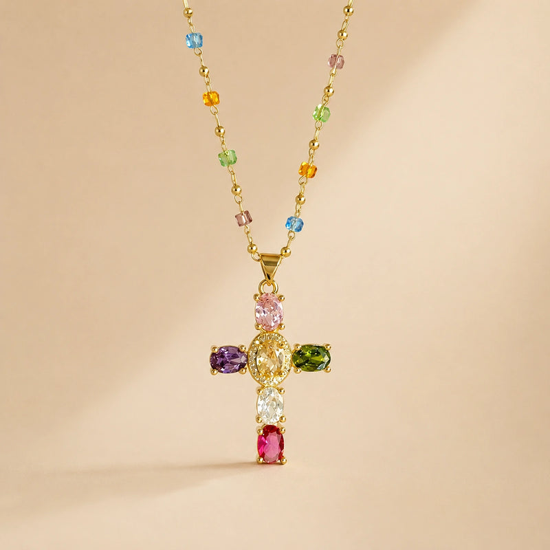 Set 2 Coliere cu Cruce Strălucitoare - Darul Credinței™