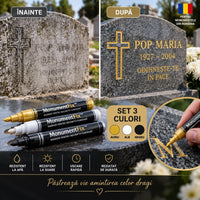 Set 3 Markere pentru Restaurarea Inscripțiilor Funerare - MonumentFix™