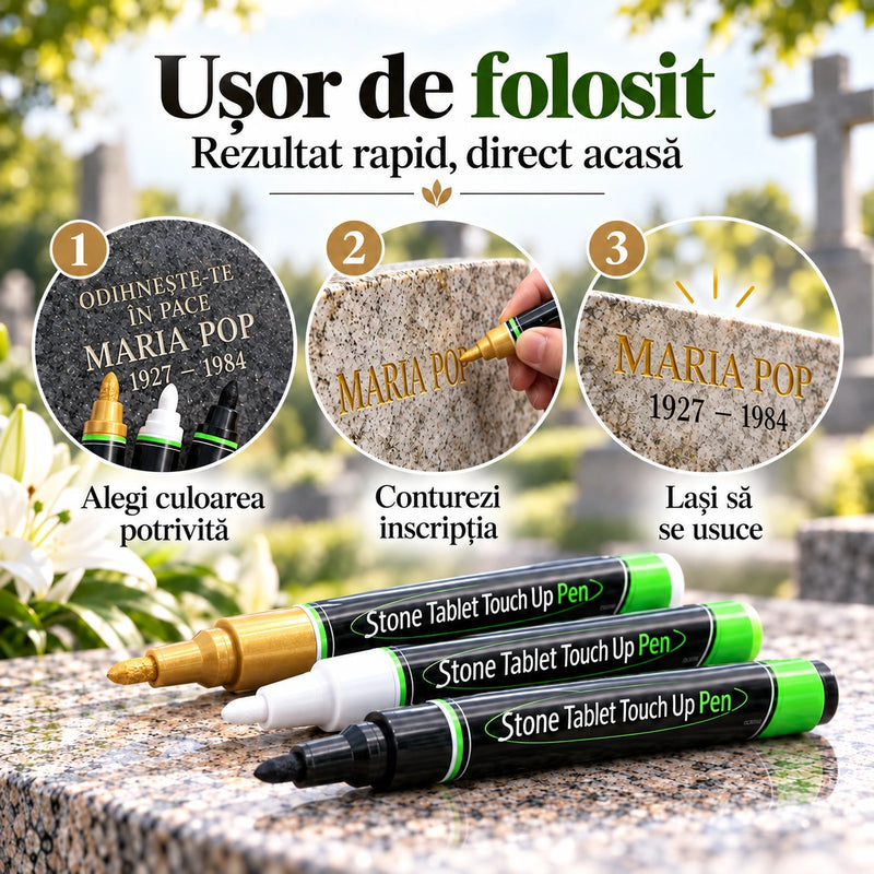 Set 3 Markere pentru Restaurarea Inscripțiilor Funerare - MonumentFix™