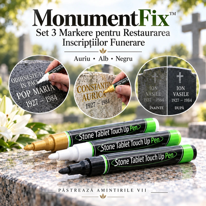 Set 3 Markere pentru Restaurarea Inscripțiilor Funerare - MonumentFix™