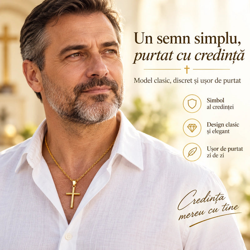 Lănțișor Religios cu Cruce - Crucea Ocrotitoare™