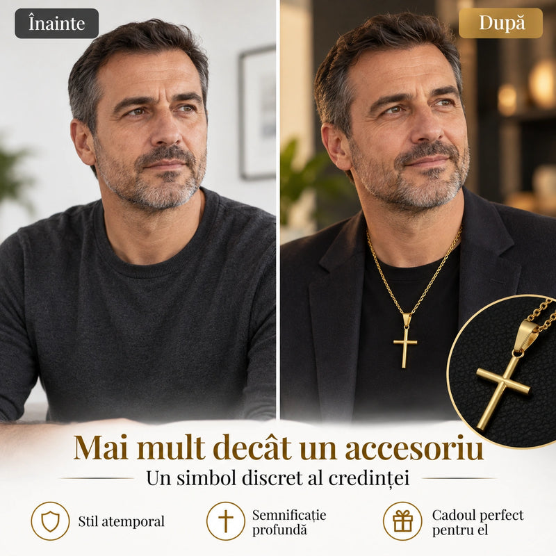 Lănțișor Religios cu Cruce - Crucea Ocrotitoare™