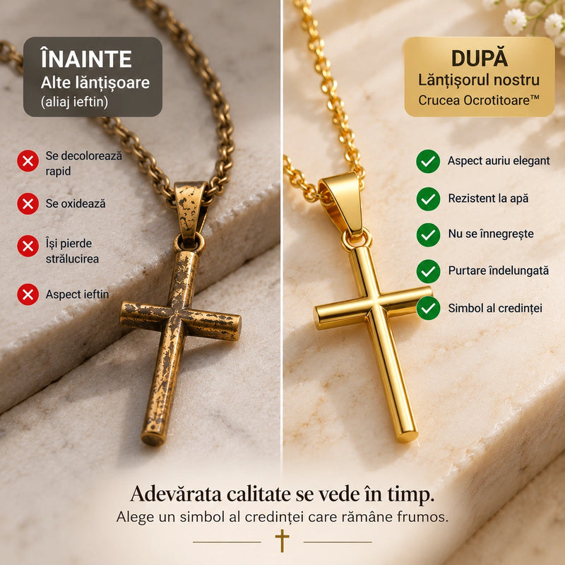 Lănțișor Religios cu Cruce - Crucea Ocrotitoare™