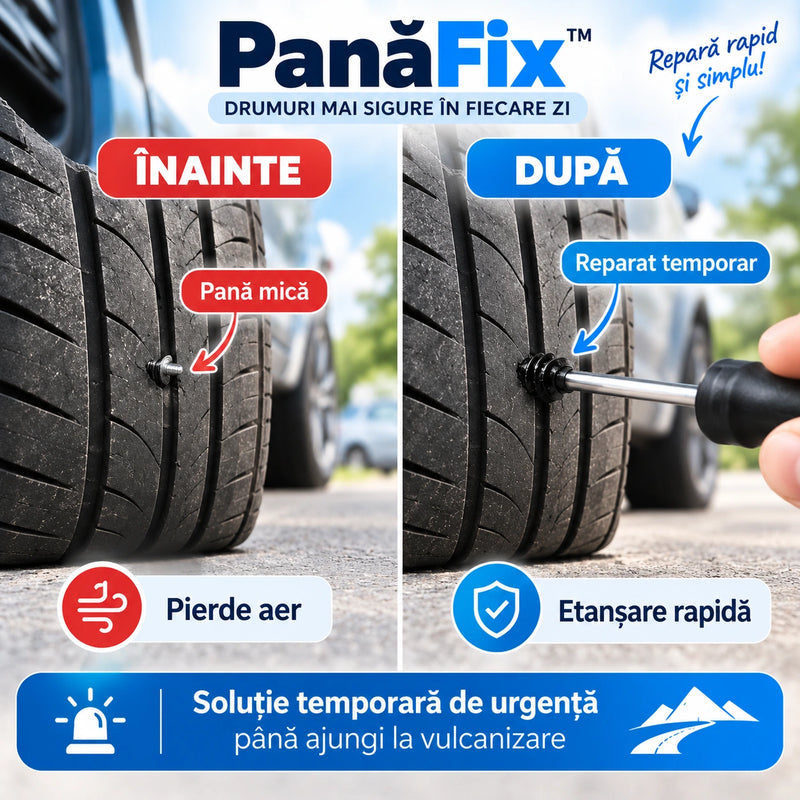 Set 60 Șuruburi pentru Reparația Anvelopelor - PanăFix™