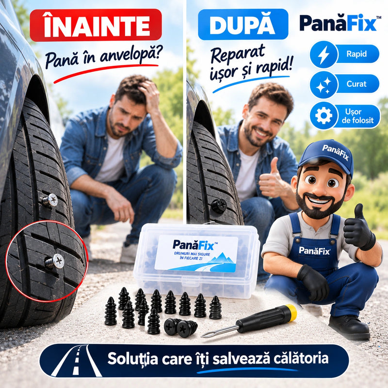 Set 60 Șuruburi pentru Reparația Anvelopelor - PanăFix™