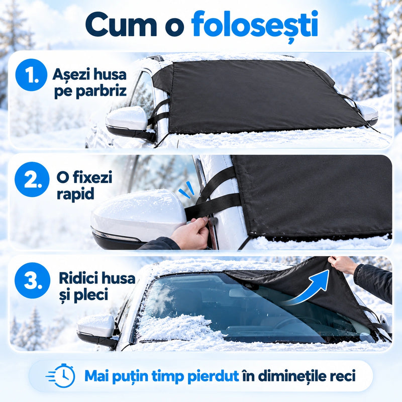 Husă Protecție Parbriz împotriva Gheții și Zăpezii - ParbrizProtejat™