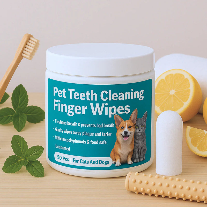 Șervețele pentru Igiena Dentară Câini și Pisici - DentiPaw (50 bucati)
