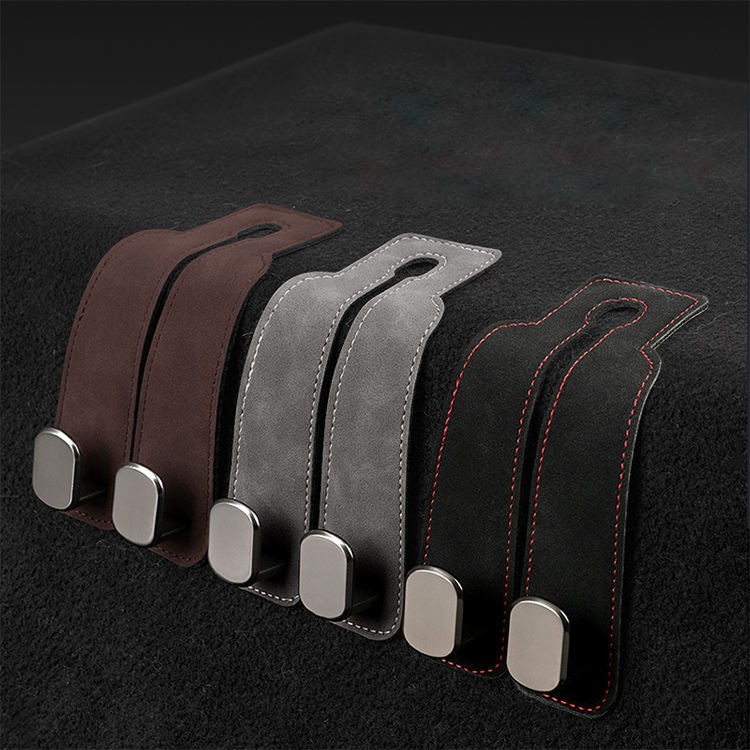 Cârlig Organizator Auto Premium pentru Tetieră - Cârlig Metalic Zinc + Finisaj Tip Piele CarHook