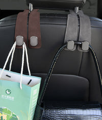 Cârlig Organizator Auto Premium pentru Tetieră - Cârlig Metalic Zinc + Finisaj Tip Piele CarHook