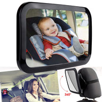 Oglindă Auto Supraveghere Bebelus 360°, Fixare Tetieră, Anti-spargere BabyView