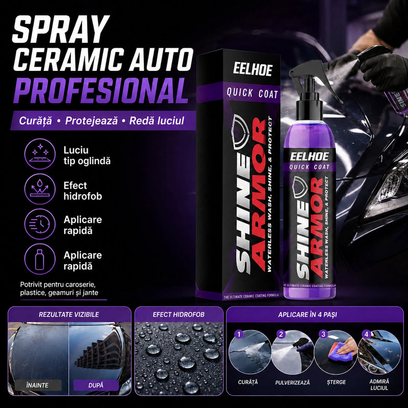 NanoLuciu™ - Spray Hidrofob 3 în 1 pentru Curățare, Luciu și Protecție Auto
