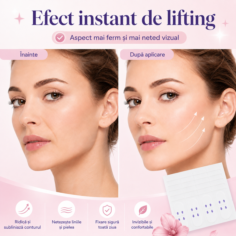 Benzi Transparente pentru Efect de Lifting Instant al Feței - ConturLift™